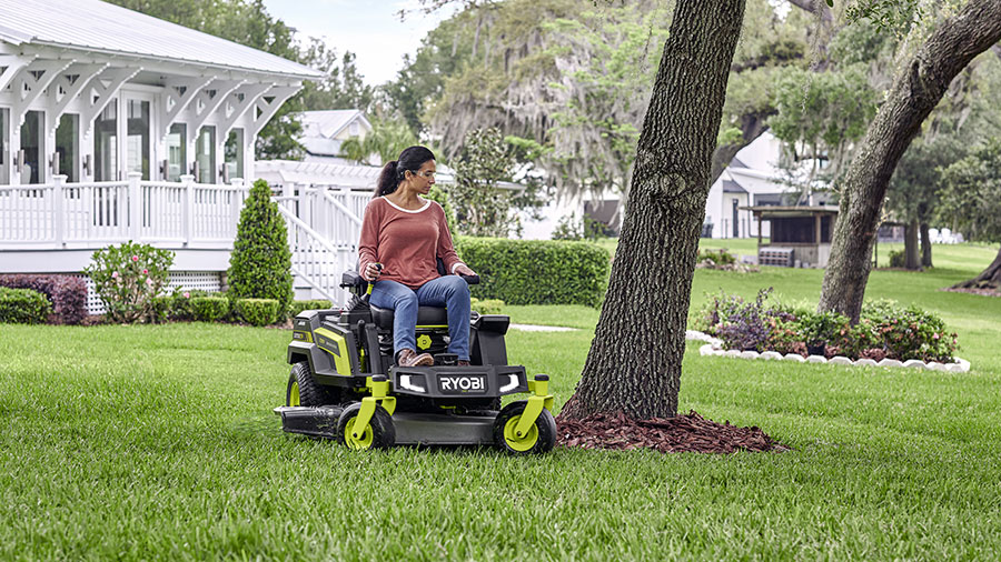 Tondeuse sur batterie Rider Zero-Turn RY72ZTRX107-210 107 cm 72 V Ryobi Tondeuse sur batterie Rider Zero-Turn RY72ZTRX107-210 107 cm 72 V Ryobi